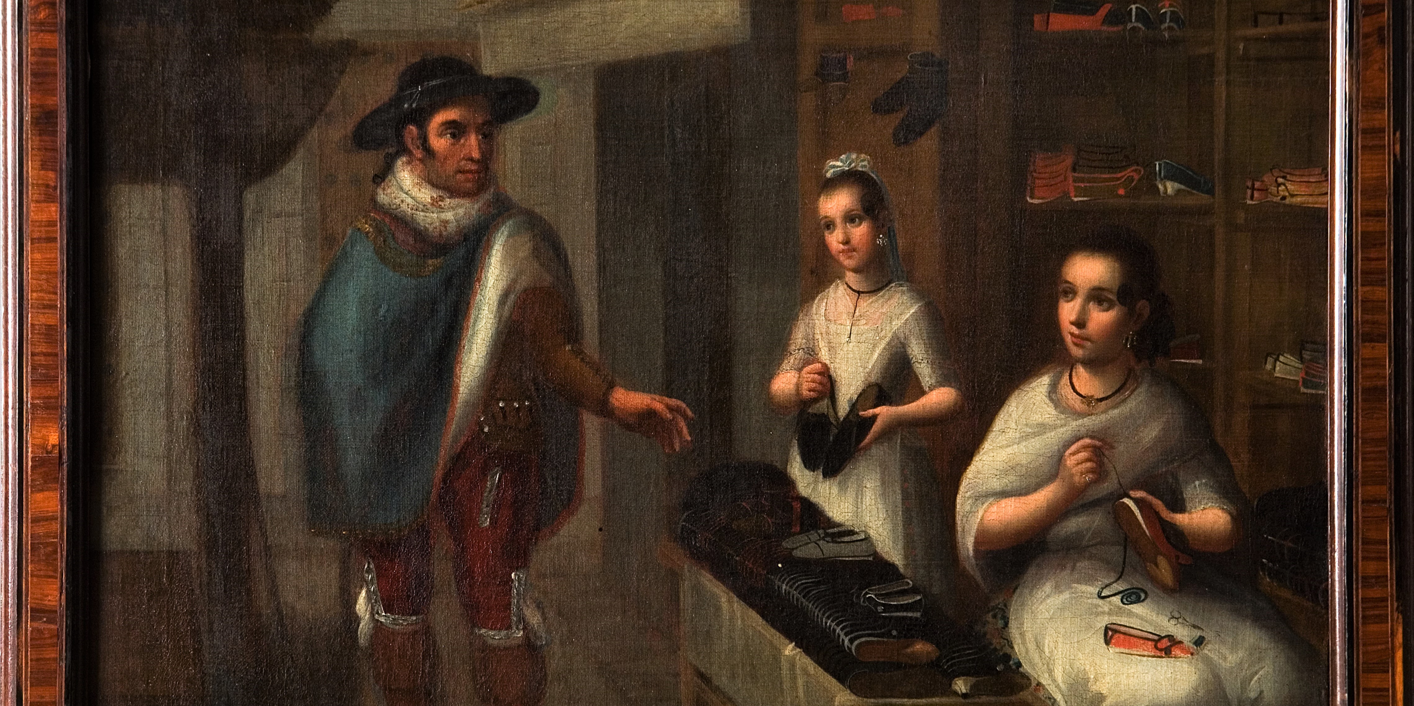Retrato de familia en serie de castas del Museo de América. Anónimo.